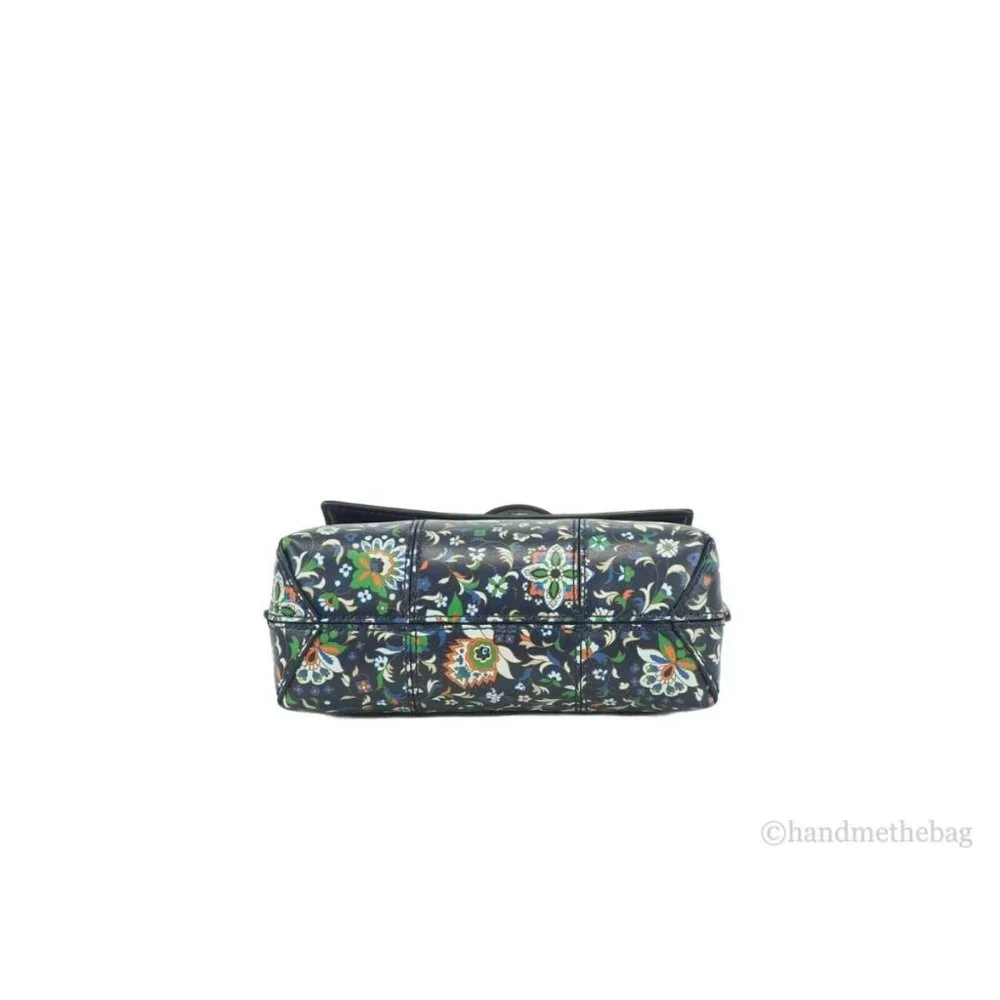 NEW Tory Burch Block Navy Soleil Floral Leather Mini Satchel Crossbody Bag - Picture 7 of 14